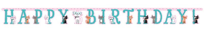 GUIRNALDA HAPPY BIRTHDAY 210 CM CATS PARTY