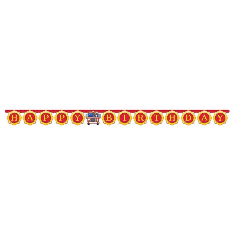 GUIRNALDA HAPPY BIRTHDAY 305 CM FLAMING FIRE TRUCK
