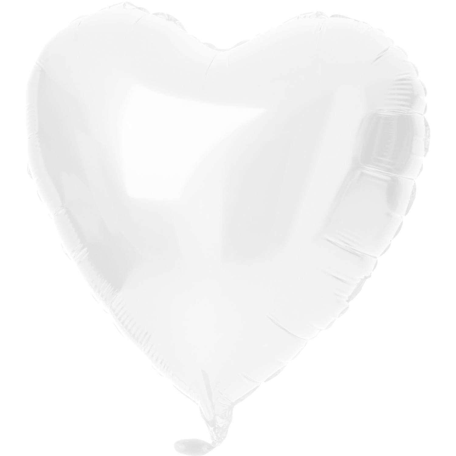 Palloncino in foil a forma di cuore 45 cm bianco opaco