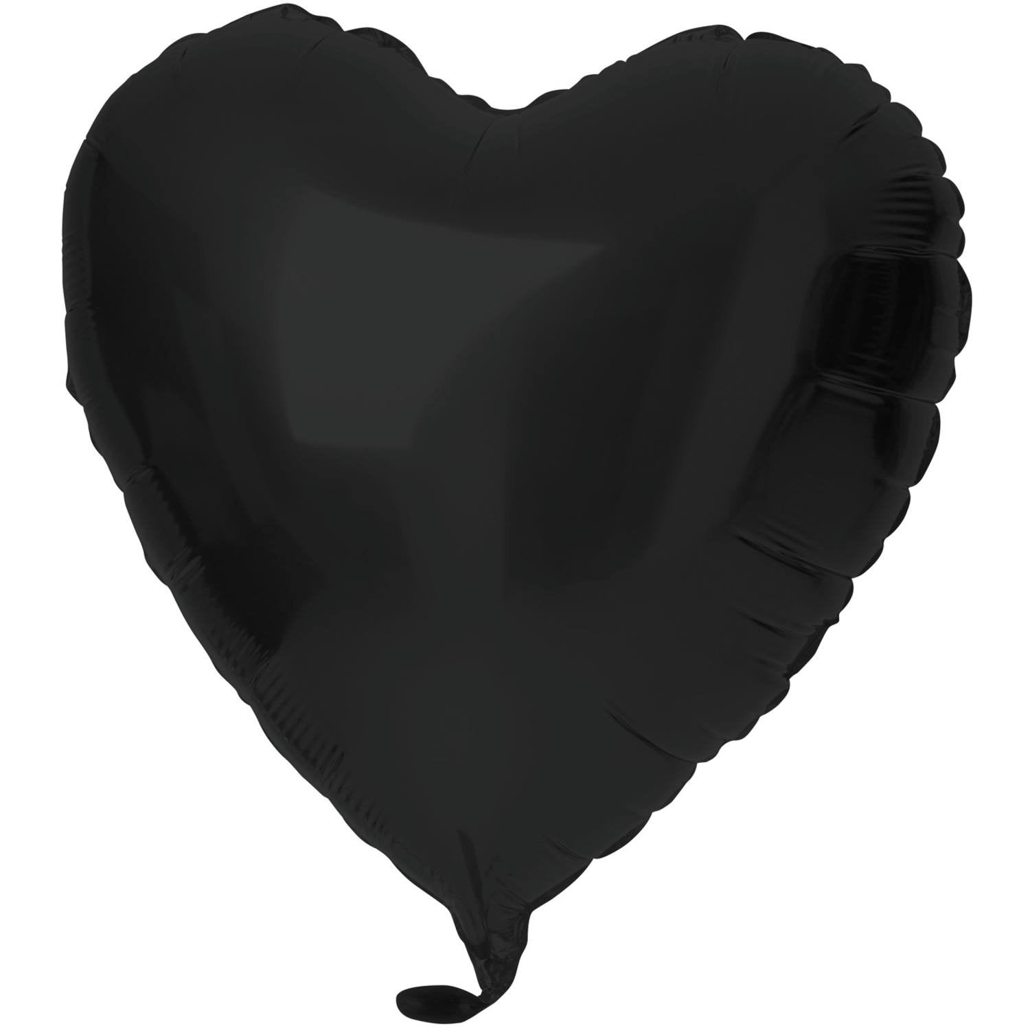 Palloncino a forma di cuore in lamina 45 cm nero opaco