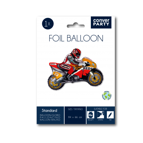 Globo Moto Racing Naranja 84 x 66 cm
