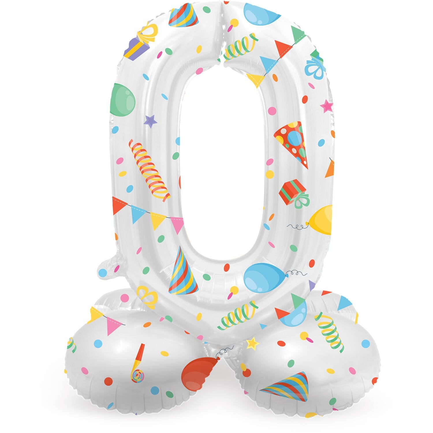 Palloncino numero 0 Joyful Party con base 41 cm