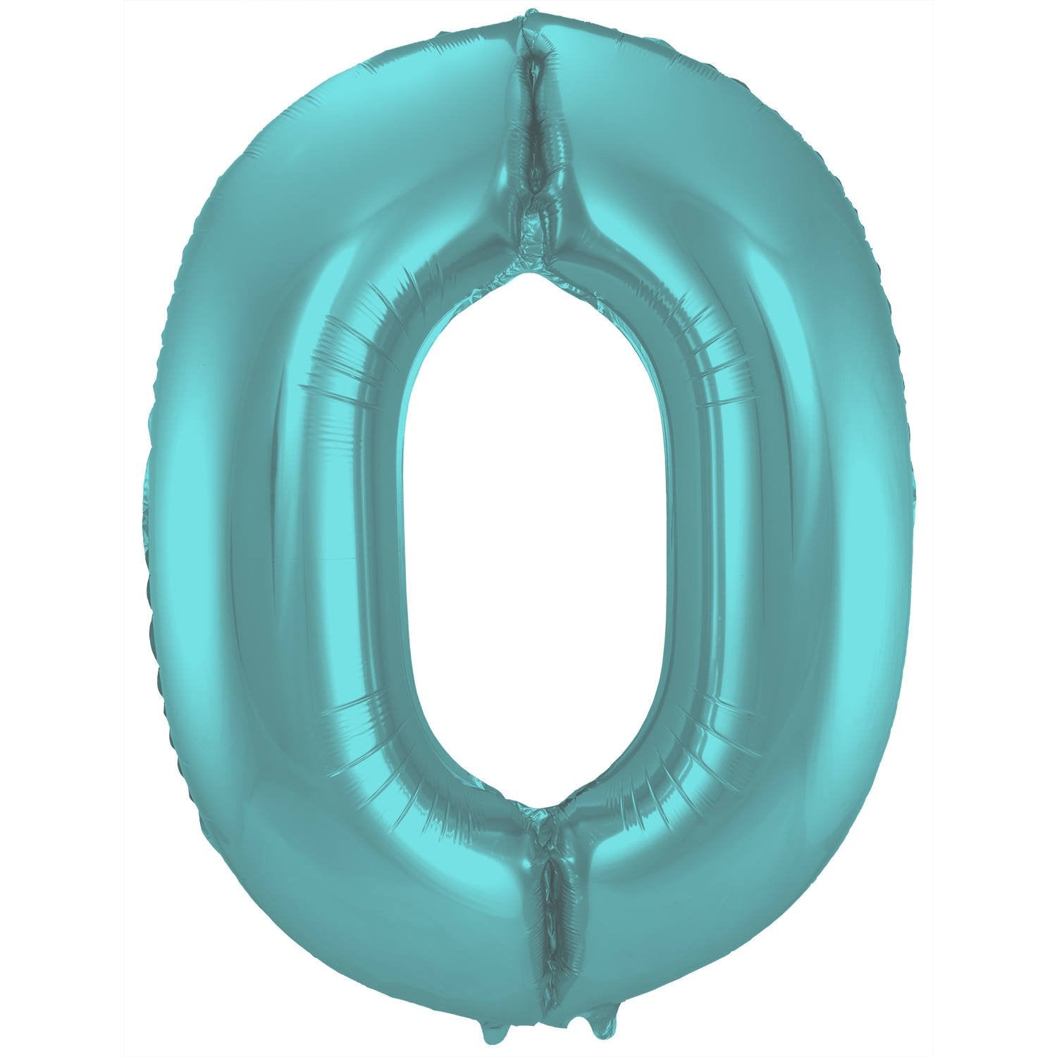 Palloncino numero 0, 86 cm, turchese opaco