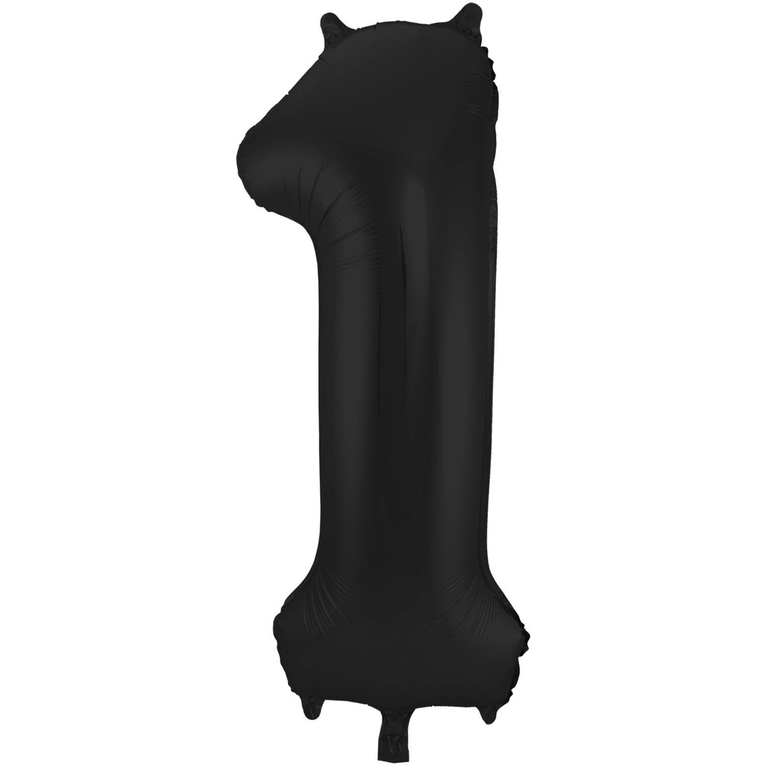 Palloncino numero 1 86 cm nero opaco