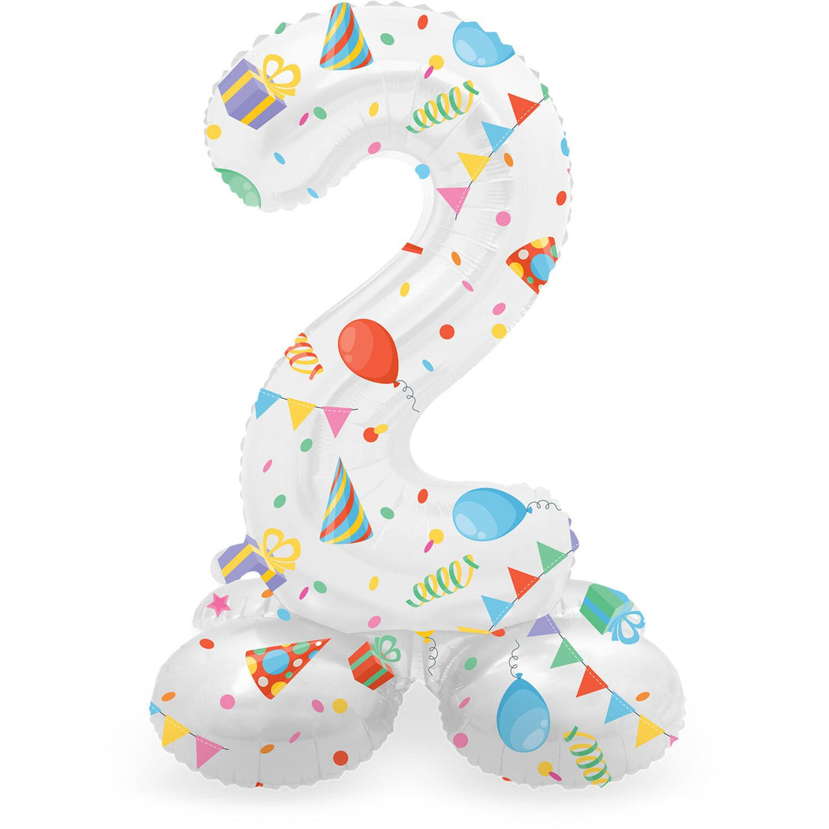 Palloncino numero 2 Joyful Party con base 41 cm