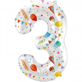Numero 3 Palloncino Joyful Party 86 cm