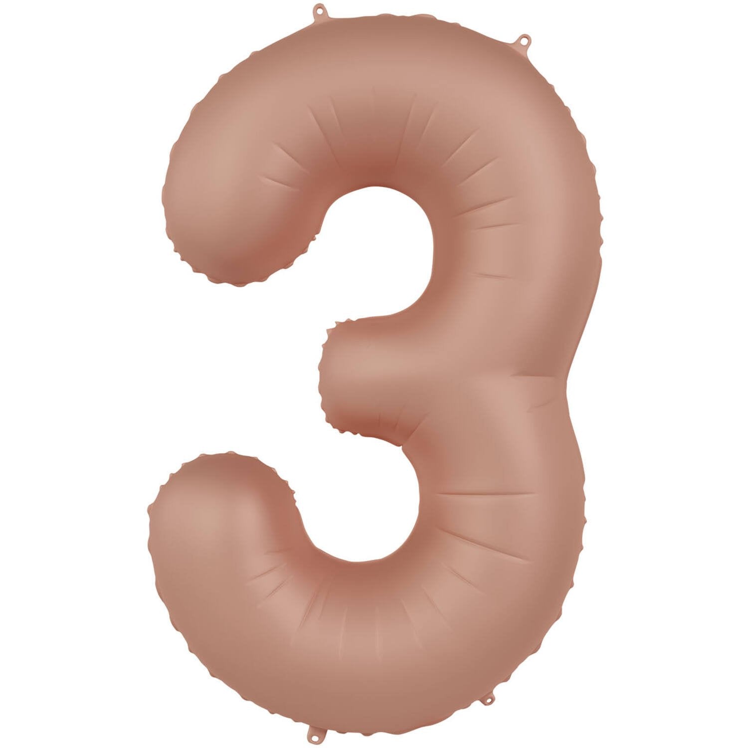 Palloncino numero 3 Vintage Rose Ultra Matte 86 cm