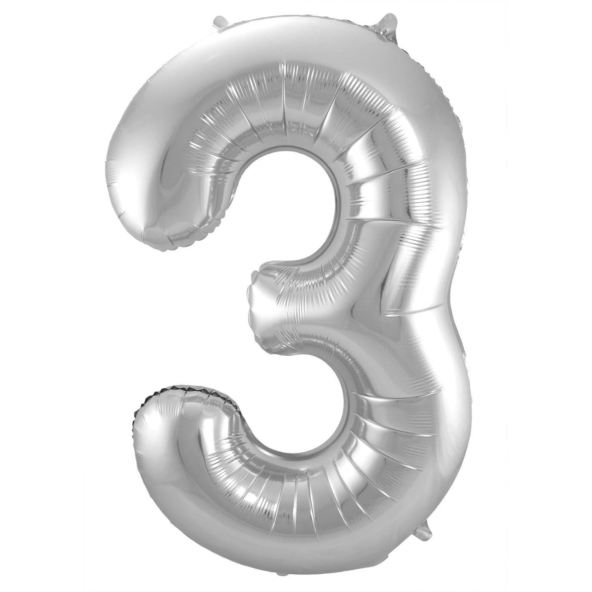 Palloncino numero 3, 86 cm, argento