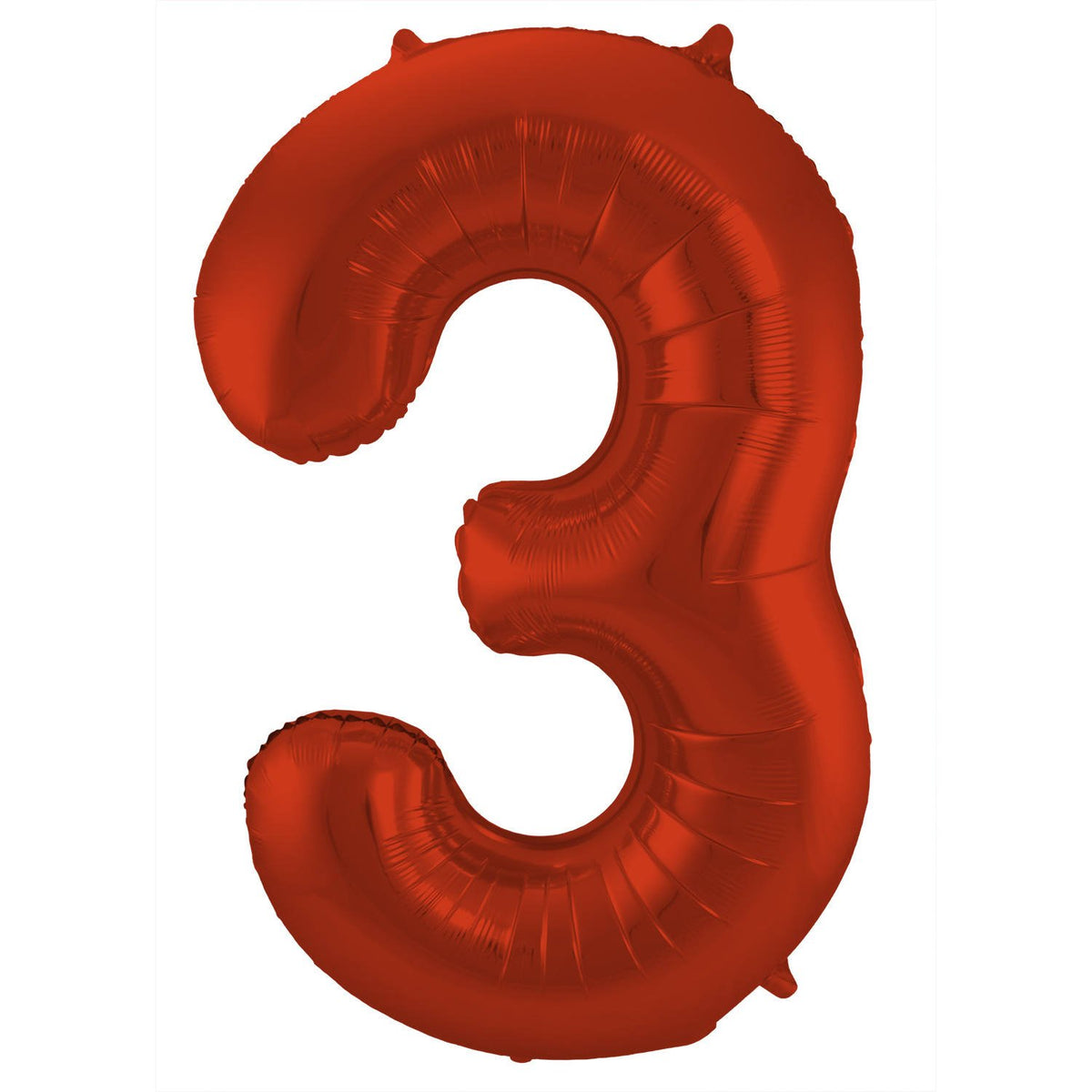 Palloncino numero 3, 86 cm, rosso opaco