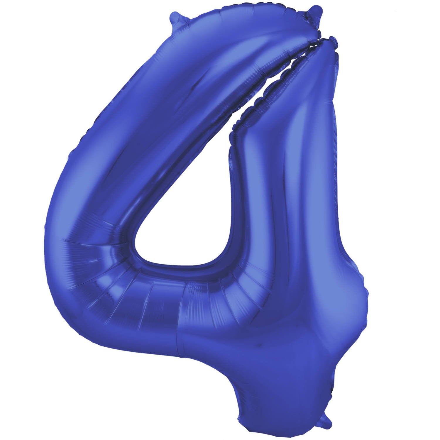 Palloncino numero 4 86 cm blu opaco