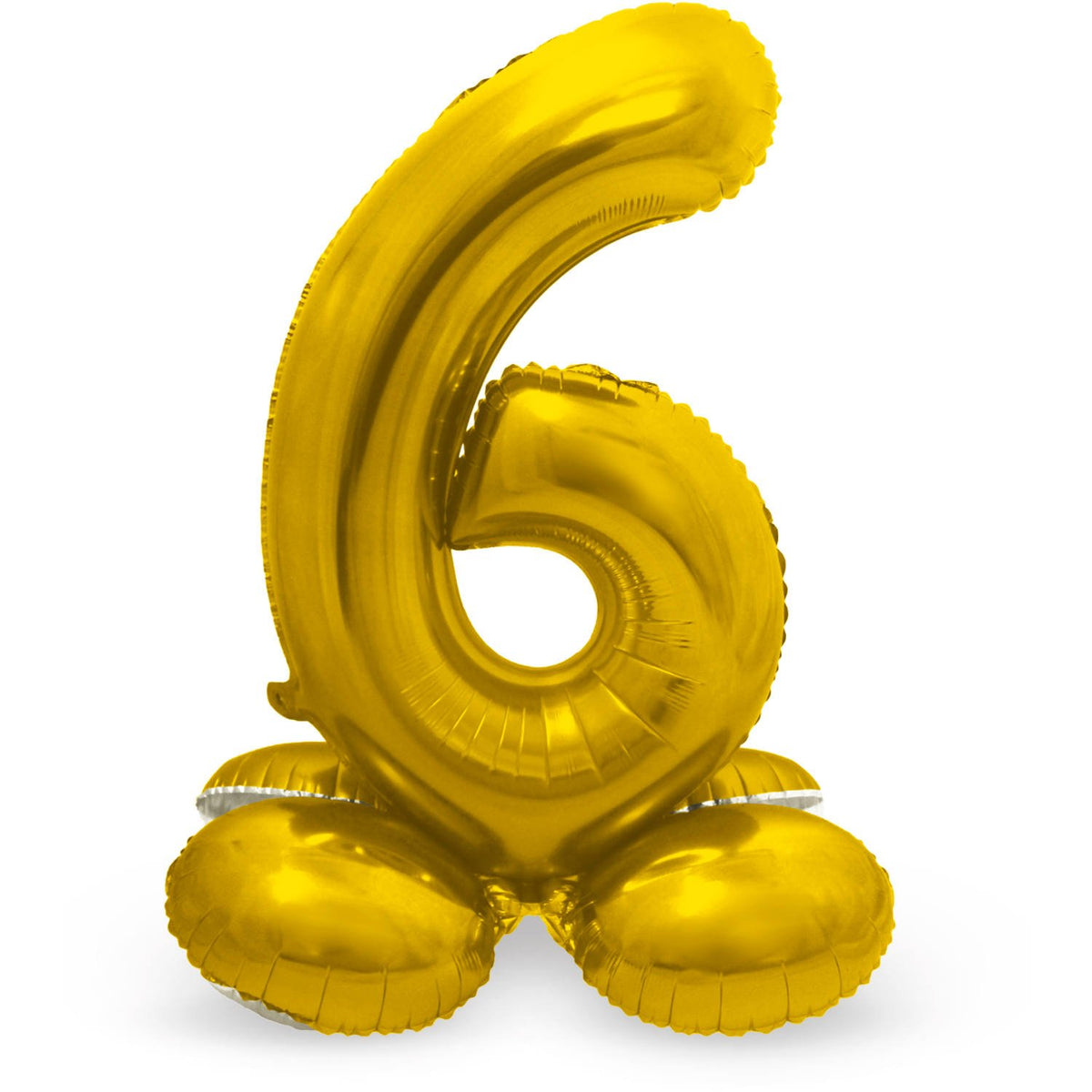 Ballon chiffre 6 doré de 72 cm avec support