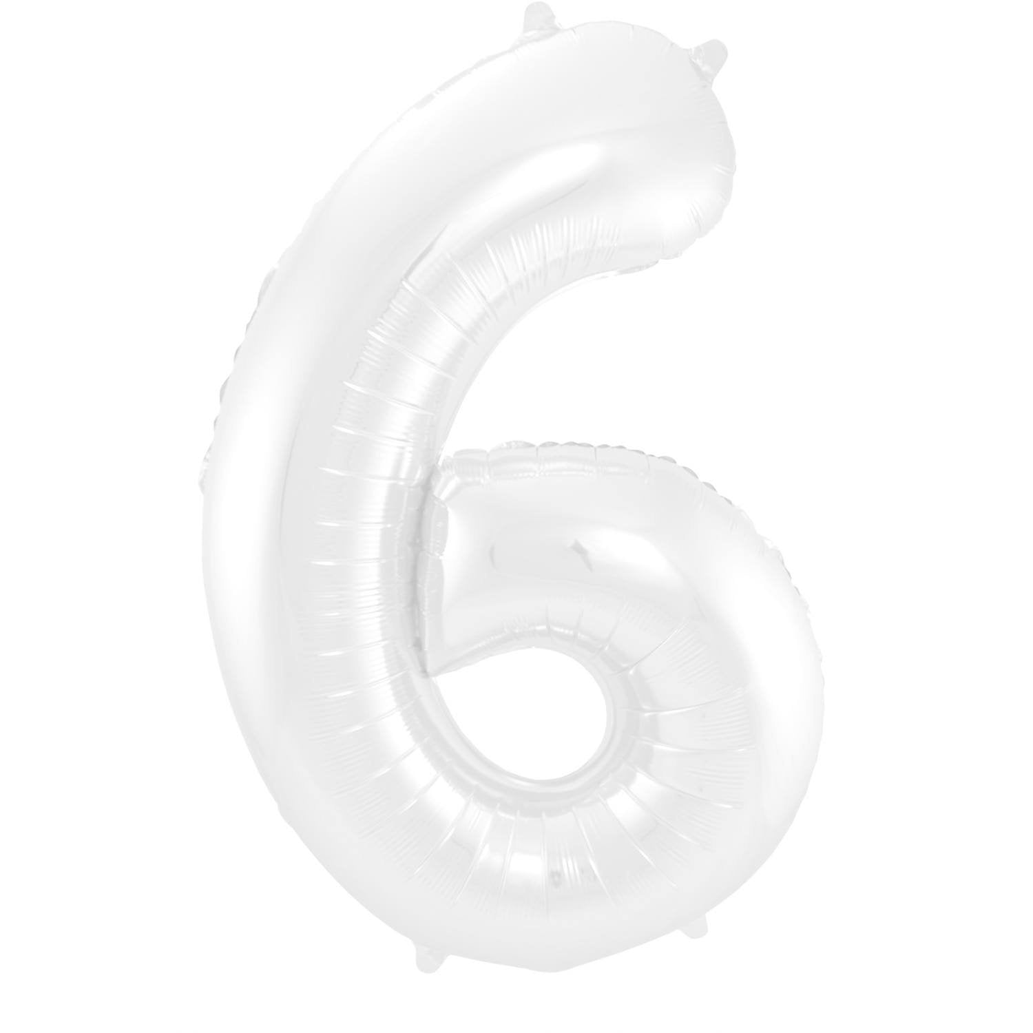 Globo Número 6 de 86 cm Blanco