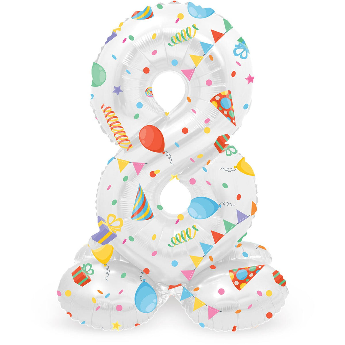 Palloncino numero 8 Joyful Party con base 41 cm