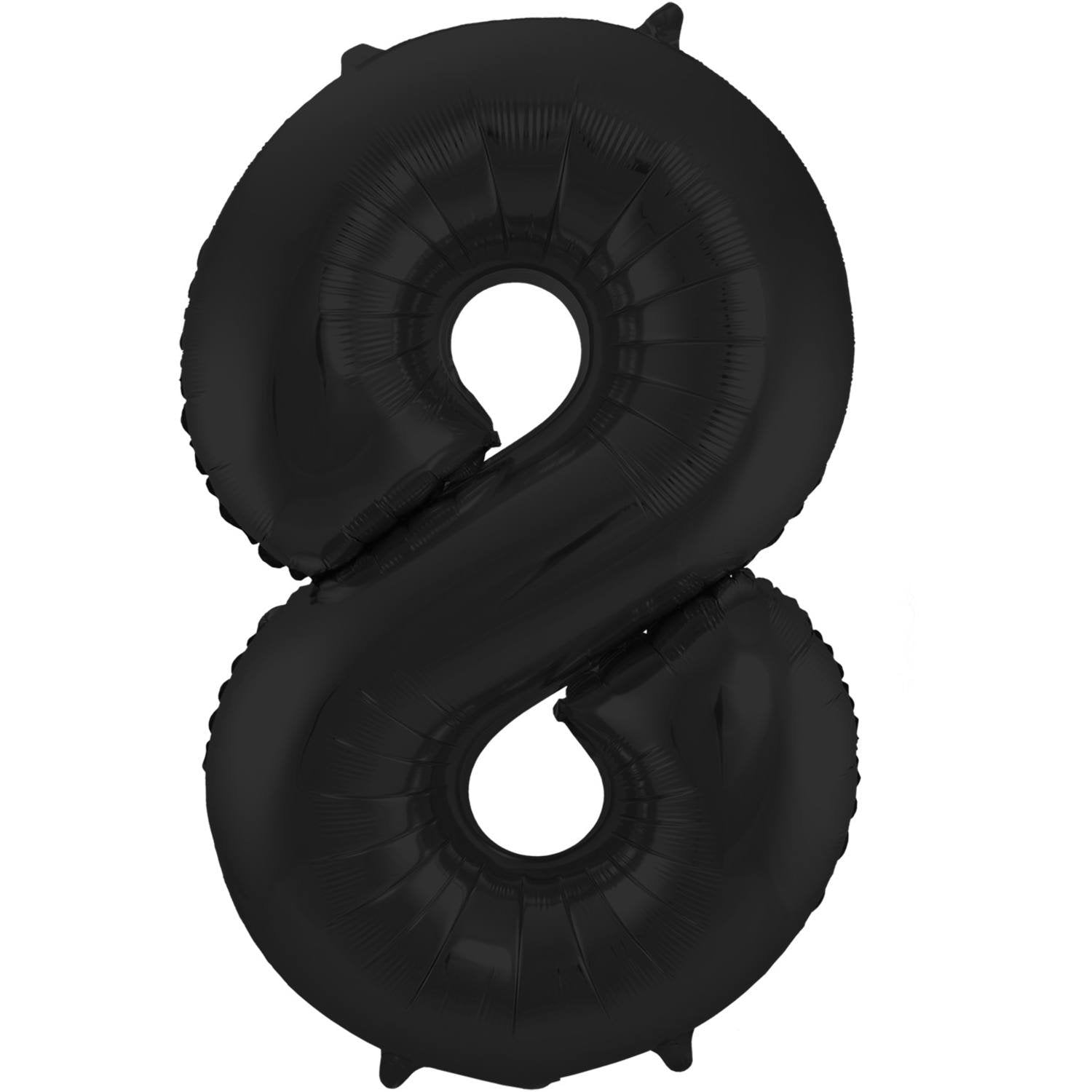 Palloncino numero 8 86 cm nero opaco