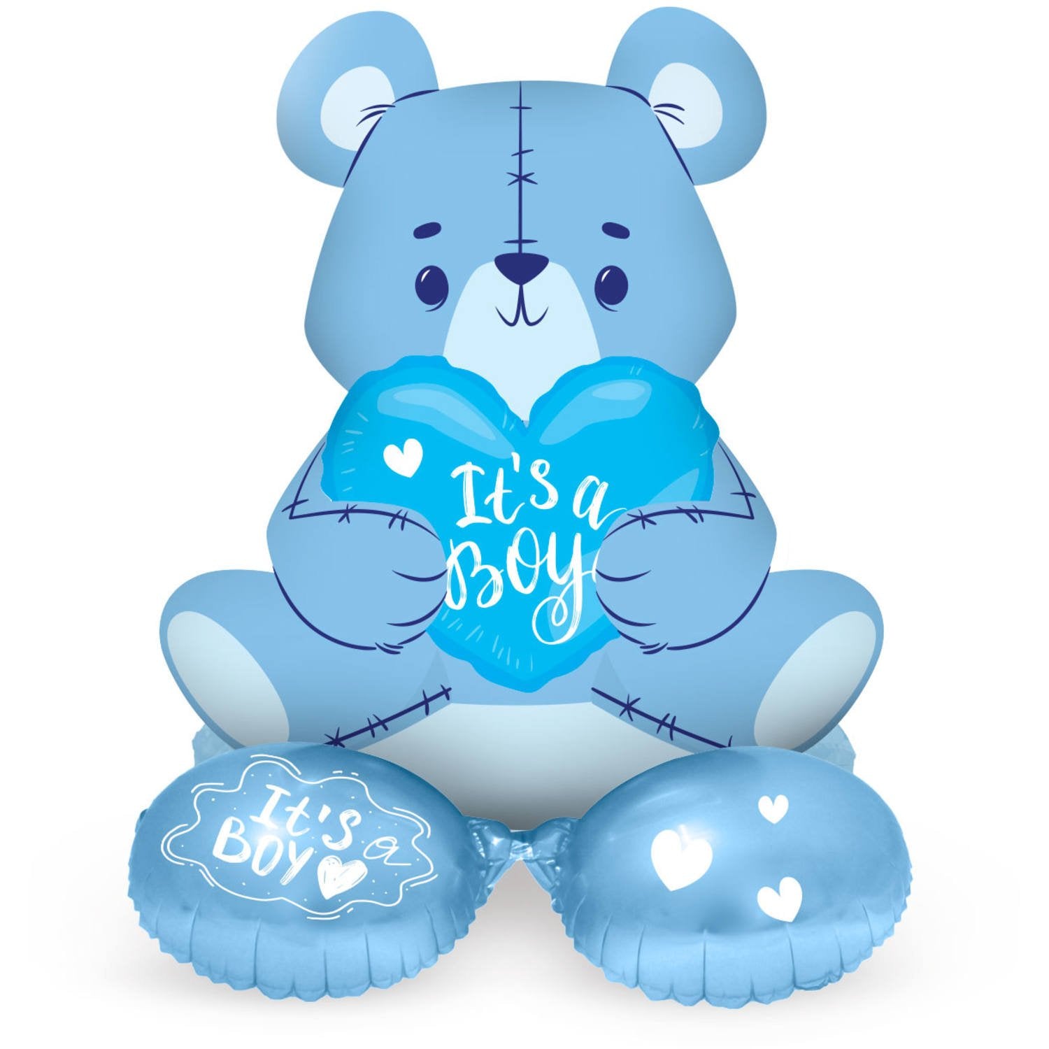 Globo Oso Azul Con Base 61 cm