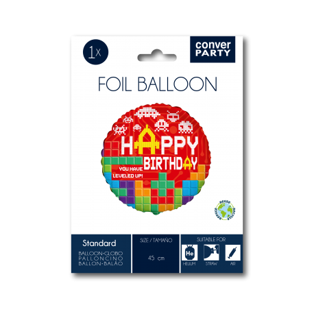 Globo Videojuegos Happy Birthday 45 cm