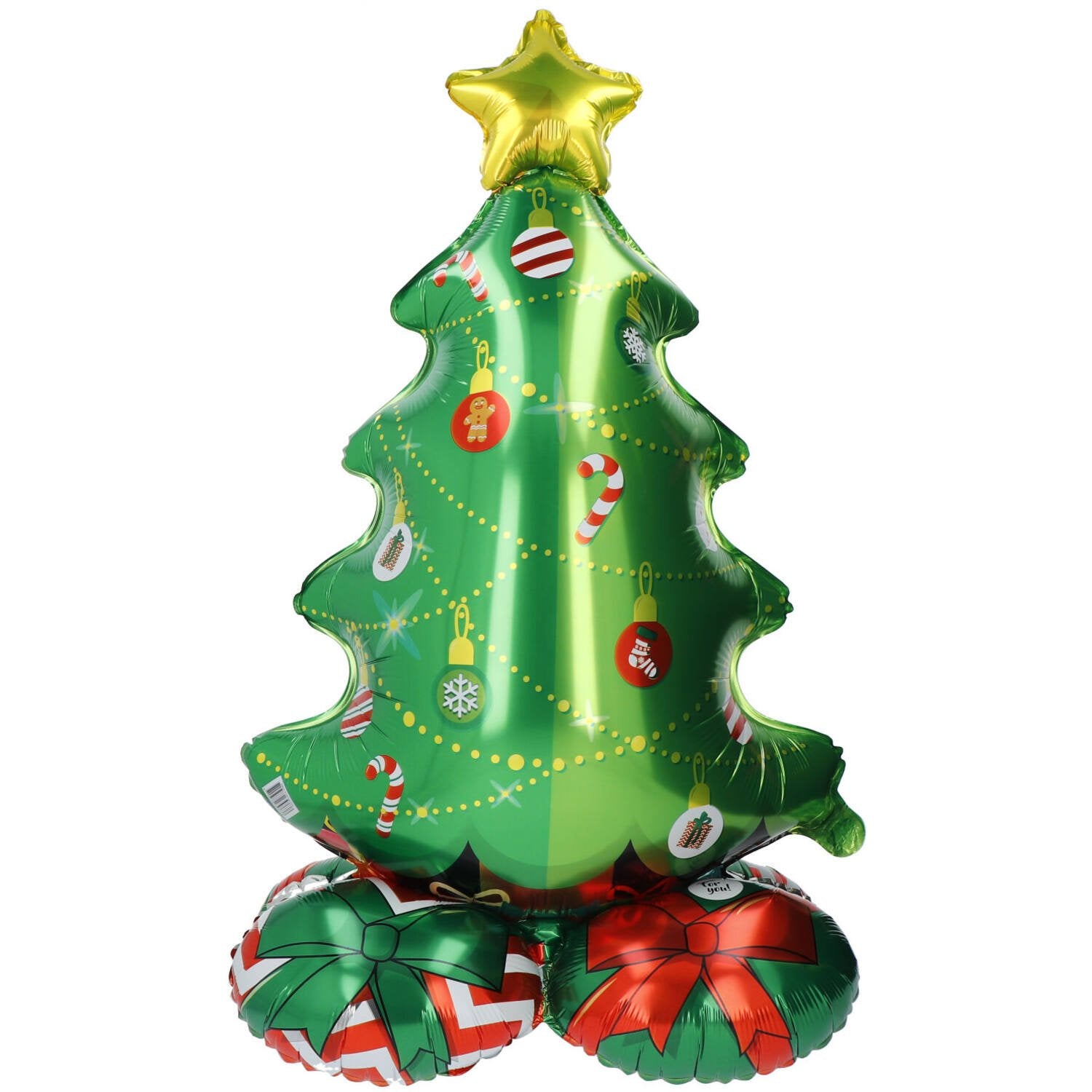 Palloncino a forma di albero di Natale in lamina con base 81 cm