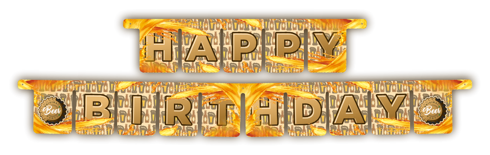 Ghirlanda di birra di buon compleanno da 3 metri