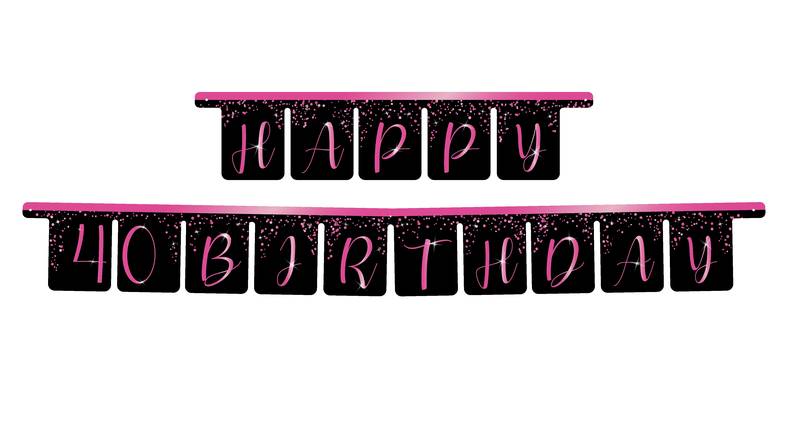 Guirnalda Elegant Pink 40 años