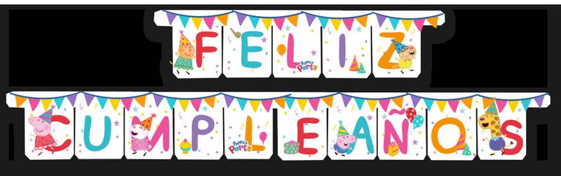 Ghirlanda di buon compleanno di Peppa Pig in spagnolo