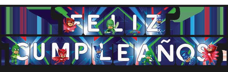 Guirnalda Feliz Cumpleaños Español Pj Masks
