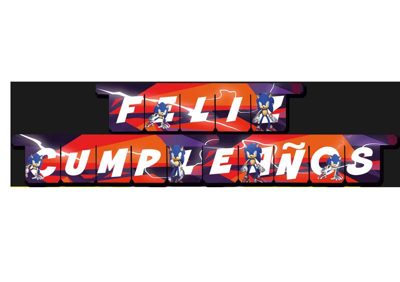 Guirnalda Feliz Cumpleaños Español Sonic
