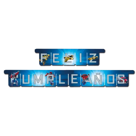 Joyeux anniversaire Guirlande Transformers espagnols