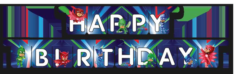 Guirnalda Happy Birthday Pj Masks