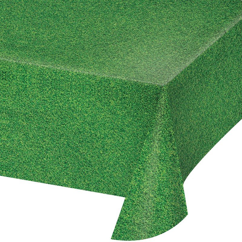 Nappe en plastique 120 x 180 cm, motif gazon pour les passionnés de sport