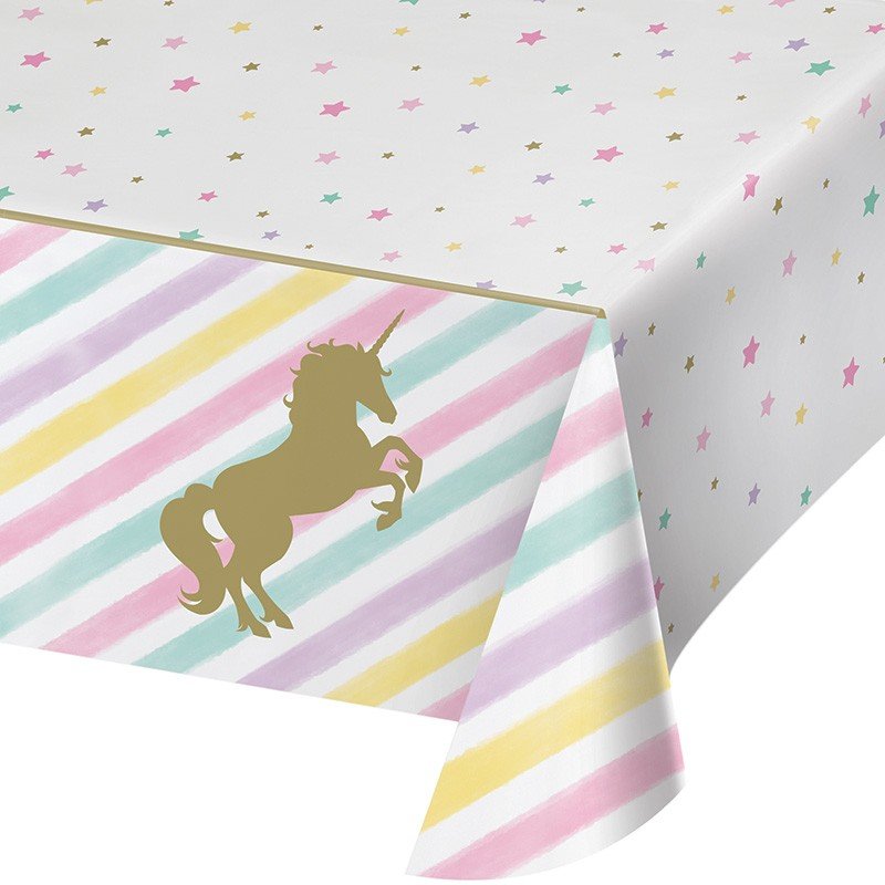 MANTEL DE PLASTICO 259 x 137 CM UNICORN SPARKLE