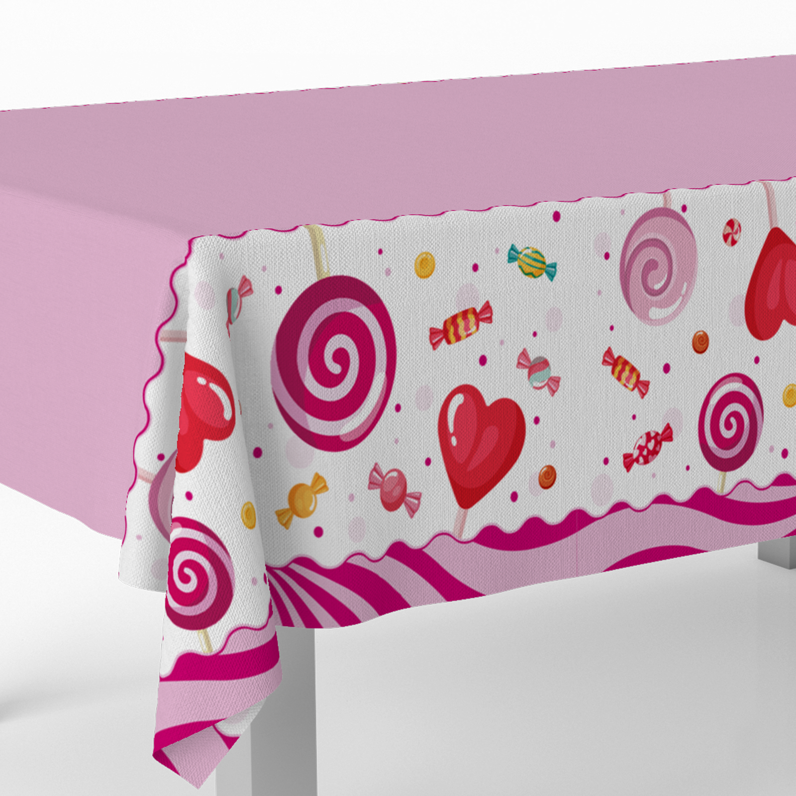 Nappe en plastique 223 x 121 cm, thème bonbons