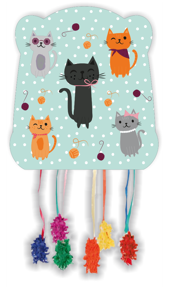 PIÑATA PER FESTA CON GATTI BASE 28 x 33 cm
