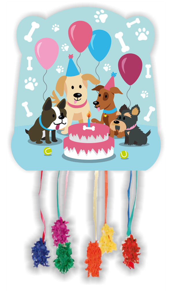 Piñata basique pour fête de chiens 28 x 33 cm
