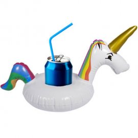 Portavasos Flotante Inflable de Unicornio 18 x 37 cm
