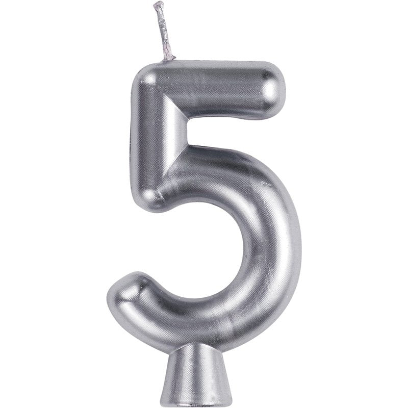 Candela numero 5 argento