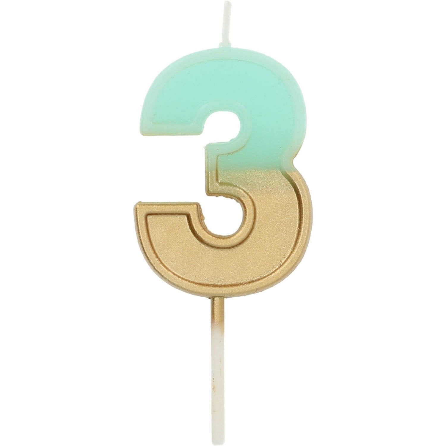 Vela Número 3 Dos Colores 5 cm