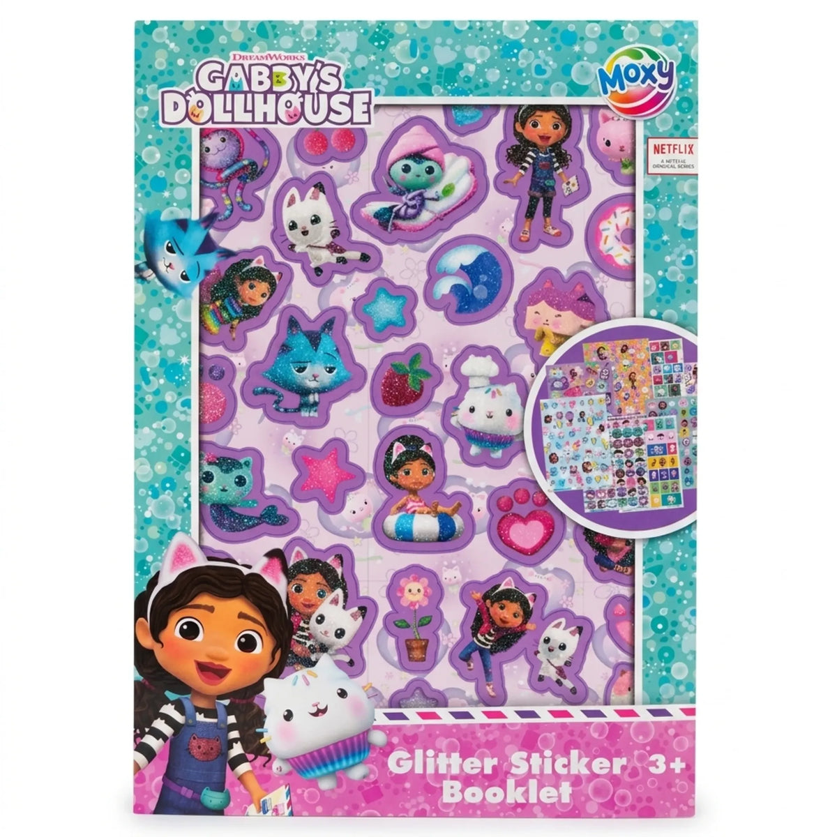Libro Pegatinas Brillantes La Casa De Muñecas De Gabby A5 8 Hojas